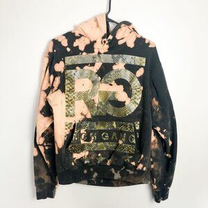 Richgang Tie Dye Logo Pullover Hooded Sweatshirt Hoodie Black Small